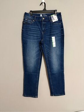 Time and Tru Womens Medium Wash Mid-Rise Straight Leg Jeans 14